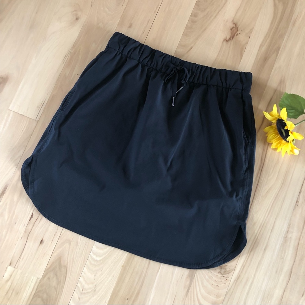 Athletic Black Curved Hem Skort